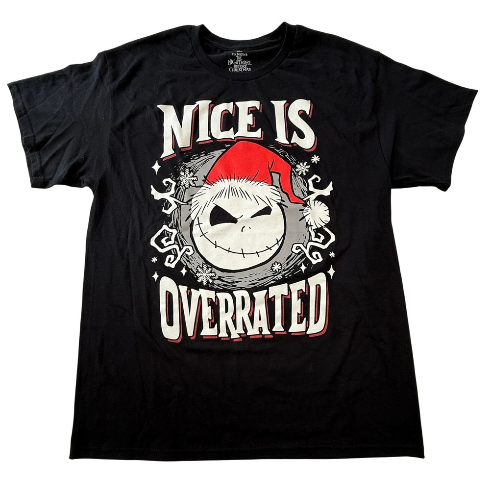 Disney Nightmare Before Christmas Jack Skellington Nice Is Overrated T Shirt L